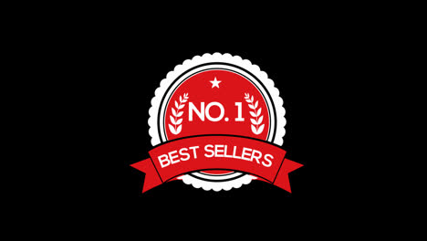 no-1-best-seller-premium-quality-word-badge-animation-loop-motion-graphics-video-transparent-background-with-alpha-channel